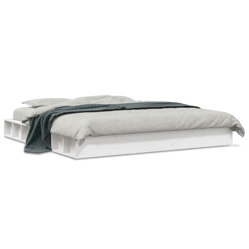 vidaXL Estructura de cama madera maciza de pino blanco 180x200 cm vidaXL Estructura de cama madera maciza de pino blanco 180x200 cm