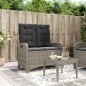 vidaXL Sillón reclinable de jardín con cojines ratán sintético gris vidaXL Sillón reclinable de jardín con cojines ratán sintético gris