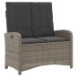 vidaXL Sillón reclinable de jardín con cojines ratán sintético gris vidaXL Sillón reclinable de jardín con cojines ratán sintético gris