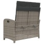 vidaXL Sillón reclinable de jardín con cojines ratán sintético gris vidaXL Sillón reclinable de jardín con cojines ratán sintético gris