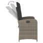vidaXL Sillón reclinable de jardín con cojines ratán sintético gris vidaXL Sillón reclinable de jardín con cojines ratán sintético gris