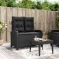 vidaXL Sillón reclinable de jardín con cojines ratán sintético negro vidaXL Sillón reclinable de jardín con cojines ratán sintético negro