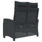 vidaXL Sillón reclinable de jardín con cojines ratán sintético negro vidaXL Sillón reclinable de jardín con cojines ratán sintético negro