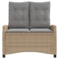 vidaXL Sillón reclinable de jardín con cojines ratán sintético beige