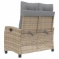 vidaXL Sillón reclinable de jardín con cojines ratán sintético beige