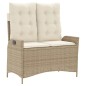 vidaXL Sillón reclinable de jardín con cojines ratán sintético beige vidaXL Sillón reclinable de jardín con cojines ratán sintético beige