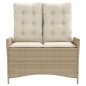 vidaXL Sillón reclinable de jardín con cojines ratán sintético beige vidaXL Sillón reclinable de jardín con cojines ratán sintético beige