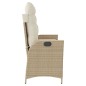 vidaXL Sillón reclinable de jardín con cojines ratán sintético beige vidaXL Sillón reclinable de jardín con cojines ratán sintético beige
