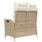 vidaXL Sillón reclinable de jardín con cojines ratán sintético beige vidaXL Sillón reclinable de jardín con cojines ratán sintético beige