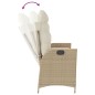 vidaXL Sillón reclinable de jardín con cojines ratán sintético beige vidaXL Sillón reclinable de jardín con cojines ratán sintético beige