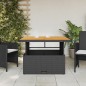 vidaXL Mesa de jardín madera de acacia y ratán PE negro 110x110x71 cm vidaXL Mesa de jardín madera de acacia y ratán PE negro 110x110x71 cm