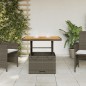 vidaXL Mesa de jardín ratán sintético y madera acacia gris 80x80x71 cm vidaXL Mesa de jardín ratán sintético y madera acacia gris 80x80x71 cm