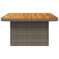 vidaXL Mesa de jardín ratán sintético y madera acacia gris 80x80x71 cm vidaXL Mesa de jardín ratán sintético y madera acacia gris 80x80x71 cm