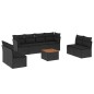 vidaXL Set de sofás de jardín 8 piezas y cojines ratán sintético negro vidaXL Set de sofás de jardín 8 piezas y cojines ratán sintético negro