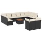 vidaXL Set de sofás de jardín y cojines 13 pzas ratán sintético negro vidaXL Set de sofás de jardín y cojines 13 pzas ratán sintético negro