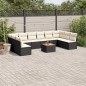 vidaXL Set de sofás de jardín 11 pzas y cojines ratán sintético negro vidaXL Set de sofás de jardín 11 pzas y cojines ratán sintético negro