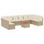 vidaXL Set de sofás de jardín 11pzas con cojines ratán sintético beige