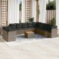 vidaXL Set de sofás de jardín 12 pzas con cojines ratán sintético gris vidaXL Set de sofás de jardín 12 pzas con cojines ratán sintético gris