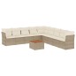 vidaXL Juego de sofás jardín con cojines beige 10 pzas ratán sintético vidaXL Juego de sofás jardín con cojines beige 10 pzas ratán sintético