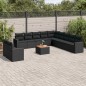 vidaXL Set de sofás de jardín 12 piezas cojines ratán sintético negro vidaXL Set de sofás de jardín 12 piezas cojines ratán sintético negro