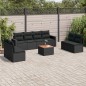 vidaXL Set de sofás de jardín 8 piezas y cojines ratán sintético negro vidaXL Set de sofás de jardín 8 piezas y cojines ratán sintético negro