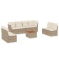 vidaXL Set de sofás de jardín 9 pzas con cojines ratán sintético beige vidaXL Set de sofás de jardín 9 pzas con cojines ratán sintético beige