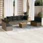 vidaXL Set de muebles de jardín 9 pzas y cojines ratán sintético gris vidaXL Set de muebles de jardín 9 pzas y cojines ratán sintético gris