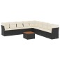 vidaXL Set de sofás de jardín 10 pzas cojines ratán sintético negro vidaXL Set de sofás de jardín 10 pzas cojines ratán sintético negro
