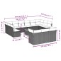 vidaXL Set sofás de jardín 14 pzas con cojines ratán sintético negro vidaXL Set sofás de jardín 14 pzas con cojines ratán sintético negro