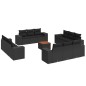 vidaXL Set de sofás de jardín y cojines 13 pzas ratán sintético negro vidaXL Set de sofás de jardín y cojines 13 pzas ratán sintético negro