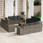 vidaXL Set sofás de jardín con cojines 13 piezas ratán sintético gris vidaXL Set sofás de jardín con cojines 13 piezas ratán sintético gris