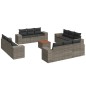 vidaXL Set sofás de jardín con cojines 13 piezas ratán sintético gris vidaXL Set sofás de jardín con cojines 13 piezas ratán sintético gris