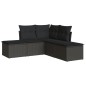 vidaXL Set de muebles de jardín 5 pzas y cojines ratán sintético negro vidaXL Set de muebles de jardín 5 pzas y cojines ratán sintético negro