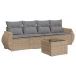 vidaXL Juego de sofás jardín con cojines 5 pzas ratán sintético beige vidaXL Juego de sofás jardín con cojines 5 pzas ratán sintético beige