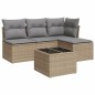 vidaXL Juego de sofás jardín con cojines 5 pzas ratán sintético beige vidaXL Juego de sofás jardín con cojines 5 pzas ratán sintético beige