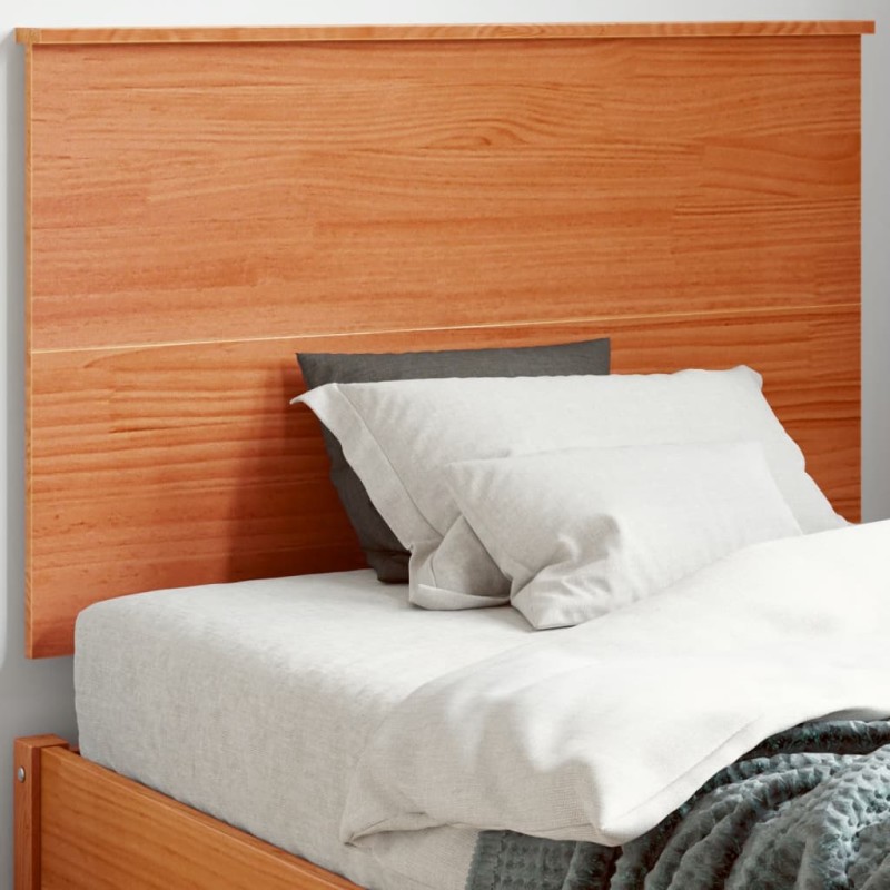 vidaXL Cabecero de cama madera maciza de pino marrón cera 90 cm vidaXL Cabecero de cama madera maciza de pino marrón cera 90 cm