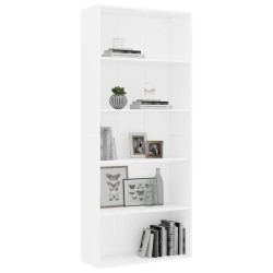 vidaXL Estantería de 5 niveles madera contrachapada blanca 80x30x189cm