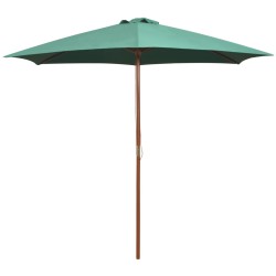 vidaXL Sombrilla con palo de madera 270x270 cm verde