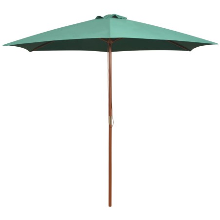 vidaXL Sombrilla con palo de madera 270x270 cm verde