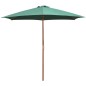 vidaXL Sombrilla con palo de madera 270x270 cm verde