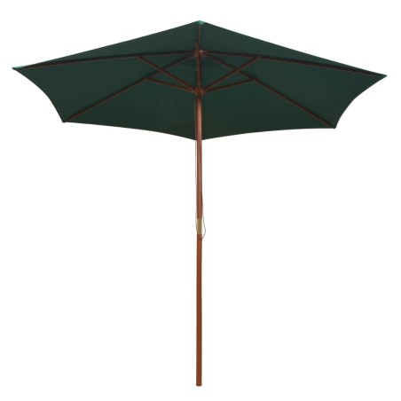 vidaXL Sombrilla con palo de madera 270x270 cm verde