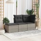 vidaXL Taburete de jardín con cojín ratán sintético gris 55x55x37cm vidaXL Taburete de jardín con cojín ratán sintético gris 55x55x37cm