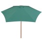 vidaXL Sombrilla con palo de madera 270x270 cm verde