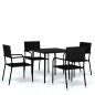 vidaXL Juego de comedor de jardín 5 piezas negro vidaXL Juego de comedor de jardín 5 piezas negro