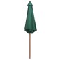vidaXL Sombrilla con palo de madera 270x270 cm verde