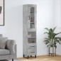 vidaXL Aparador de madera contrachapada gris hormigón 34,5x34x180 cm vidaXL Aparador de madera contrachapada gris hormigón 34,5x34x180 cm