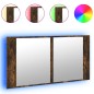 vidaXL Armario espejo de baño LED acrílico roble ahumado 90x12x45 cm vidaXL Armario espejo de baño LED acrílico roble ahumado 90x12x45 cm