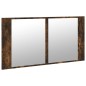 vidaXL Armario espejo de baño LED acrílico roble ahumado 90x12x45 cm vidaXL Armario espejo de baño LED acrílico roble ahumado 90x12x45 cm