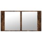 vidaXL Armario espejo de baño LED acrílico roble ahumado 90x12x45 cm vidaXL Armario espejo de baño LED acrílico roble ahumado 90x12x45 cm