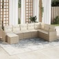 vidaXL Juego de sofás de jardín con cojines beige 8 pzas ratán PE vidaXL Juego de sofás de jardín con cojines beige 8 pzas ratán PE